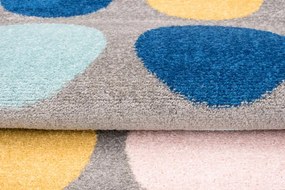 Szary dywan dziecięcy w kolorowe kropki P2-S14