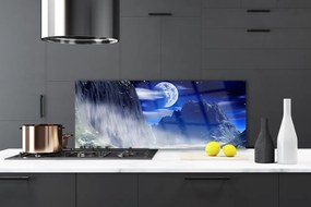 Panel Szklany do Kuchni Szczyty Gór W Świetle Księżyca
