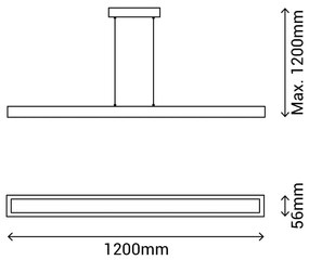 Lampa wisząca SULION Taveda, wys. 120 cm