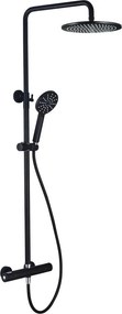 Zestaw prysznicowy DRAGOR z baterią termostatyczną, matowa czerń