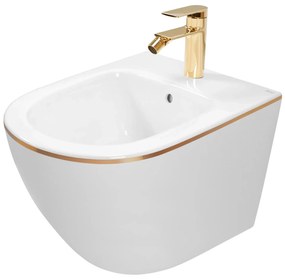 Bidet podwieszany Rea Carlo Mini White Gold Edge