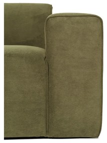 Zielona sztruksowa sofa modułowa w kształcie litery "U" Scandic Sting, lewostronna