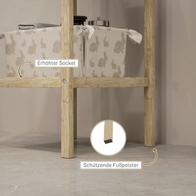 HOMCOM Regał Łazienkowy, 3 Poziomy, Odporny na Wilgoć, z Bambusa, 33 x 31 x 78 cm