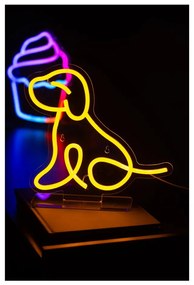 Żółty neon LED 5 W Sitting Dog – Leitmotiv
