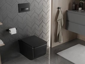 Mexen Vera miska wc Rimless z deską wolnoopadającą slim, duroplast, czarna mat - 30164070