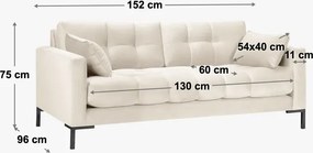 OUTLET Sofa 2-osobowa ciemny szary, tkanina strukturalna 152/96/75 Mamaia Micadoni
