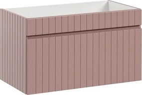 Szafka umywalkowa różowa 80 cm z lamelami D1-N71