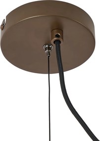 Lampa wisząca w stylu Hotel Chic ciemny brąz z bursztynowym szkłem - Stavelot