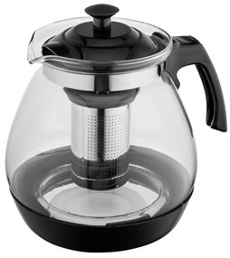 Altom Szklany czajnik z sitkiem 2,3 l, czarny