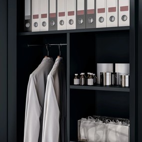 Szafa gospodarcza metalowa DAWID, 900 x 1850 x 450 mm, antracytowa