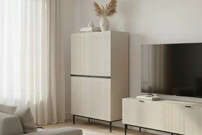 Komoda wysoka Nicole 100 cm - kaszmir / czarne nóżki