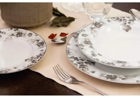 Biało-jasnoszare porcelanowe talerze zestaw 6 szt. deserowe ø 19 cm Foliage gray – Villa Altachiara