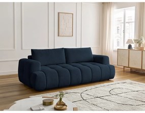 Ciemnoniebieska rozkładana/ze schowkiem sofa 251 cm Fuji – Bobochic Paris