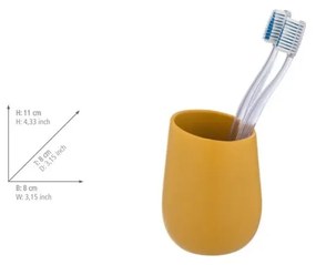 Żółty ceramiczny kubek na szczoteczki do zębów Badi – Wenko