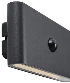 Zewnetrzna Wall Lamp Black Lux Sensor Magnetic Incl. LED Rechargeable - Batt Nowoczesny Oswietlenie zewnetrzne