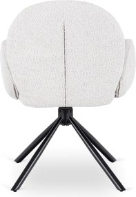 Krzesło Tapicerowane Obrotowe do Salonu MUSSO Szare Nowoczesne