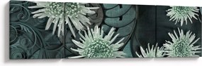 Obraz - Zielone kwiaty (170x50 cm)