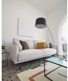 Czarna/w kolorze złota lampa stojąca z tekstylnym kloszem (wysokość 210 cm) Juhe – Kave Home