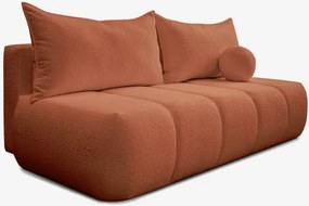 Sofa z Funkcją Spania SARIA Ruda Boucle Nowoczesna
