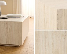 Kwadratowy stolik kawowy Dice Actona 90x90 cm, imitacja trawertynu