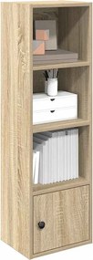 Regał dębowy Sonoma 31x24x102 cm z drewna inżynieryjnego z odwracalnymi drzwiami i wieloma półkami