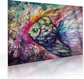 Obraz na szkle - Kolorowa rybka (70x50 cm)