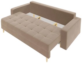 Jasnobrązowa sofa rozkładana z pojemnikiem W8-P94