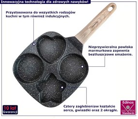 Czarna Patelnia Do Jajek Z Powłoką Marmurkową B6-Z90