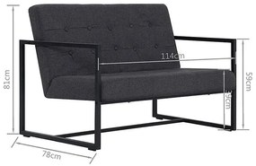 Dwuosobowa grafitowa sofa - Aparro