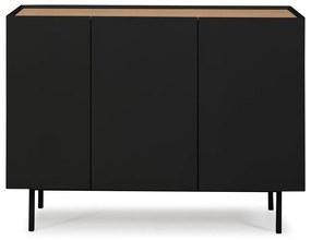 Czarno-naturalna niska komoda w dekorze dębu 110x85 cm Arista – Teulat