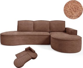 Narożnik MOLLY Prawostronny z funkcją spania, wolnostojący tkanina ABRIAMO 12 Miedziany