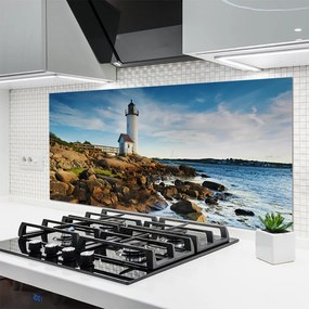 Panel Szklany do Kuchni Klasyczna Latarnia na Brzegu