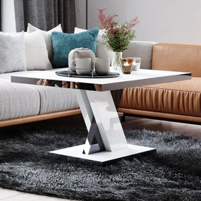 Nowoczesna ława do salonu Dixon 100x60 biały/czarny połysk