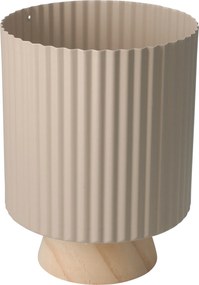 Metalowa doniczka z drewnianą podstawką STÖDA, 18 x 23 cm