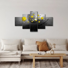 Obraz - żółte abstrakcyjne kule (125x70 cm)