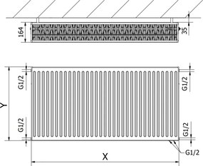 Mexen CV33 grzejnik płytowy 500 x 1200 mm, podłączenie dolne, 2425 W, biały - W633-050-120-00