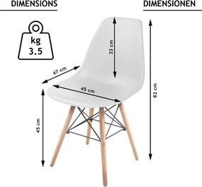 Zestaw krzeseł do jadalni z plastikowym siedziskiem, 2 sztuk