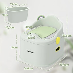 AIYAPLAY Nocnik dla dzieci 3-w-1, zdejmowany nakładka, siedzisko z ekoskóry, do 50 kg, Szary