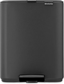 Ciemnoszary stalowy kosz na śmieci z pedałem 12 l Bo – Brabantia