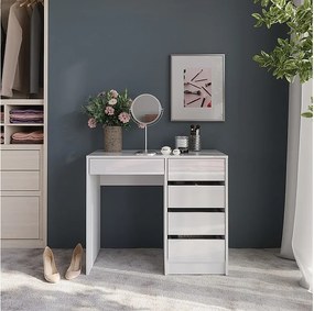 Stół do toalety biały/biały wysoki połysk 89.8x50.1x76 sherry