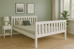 Łóżko KALEA 90 x 200 cm, białe Stelaż: Ze stelażem listwowym rolowanym, Materac: Materac Somnia 18 cm