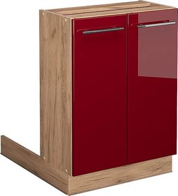 Wyspa kuchenna bordowa czerwień wysoki połysk 60x30x82 fame-line