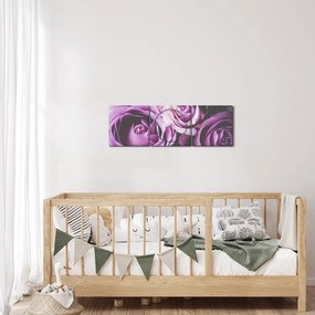 Obraz - Różyczki (z zegarem) (90x30 cm)