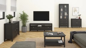 Dwudrzwiowa witryna w kolorze czarny mat Madrid