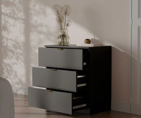 Czarna komoda z szufladami na ubrania F7-R33