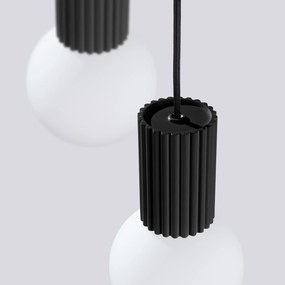 Lampa wisząca HALO 3P czarna ryflowana SOLLUX  LIGHTING