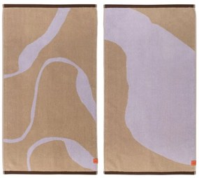 Lawendowo-jasnobrązowe ręczniki z bawełny organicznej zestaw 2 szt. 50x90 cm Nova Arte – Mette Ditmer Denmark