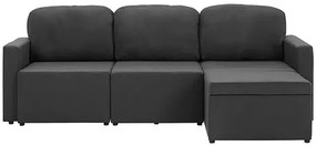 Rozkładana sofa modułowa ciemnoszara tkanina - Odi 4Q