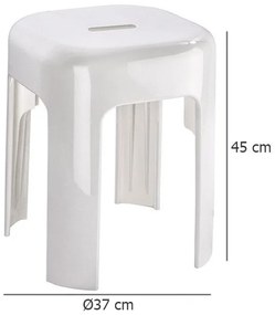 Stołek prysznicowy, taboret łazienkowy, plastikowy, ALASKA WENKO