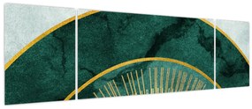 Obraz - Kształty ze złotą teksturą (170x50 cm)